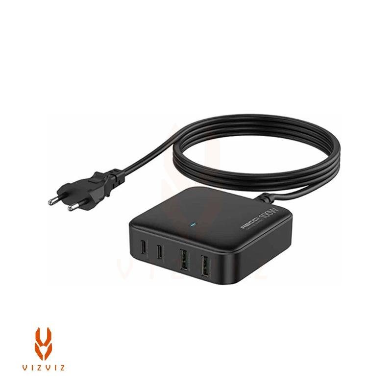 شارژر رومیزی شارژ سریع 100 وات 4 پورت رسی مدل RC39E