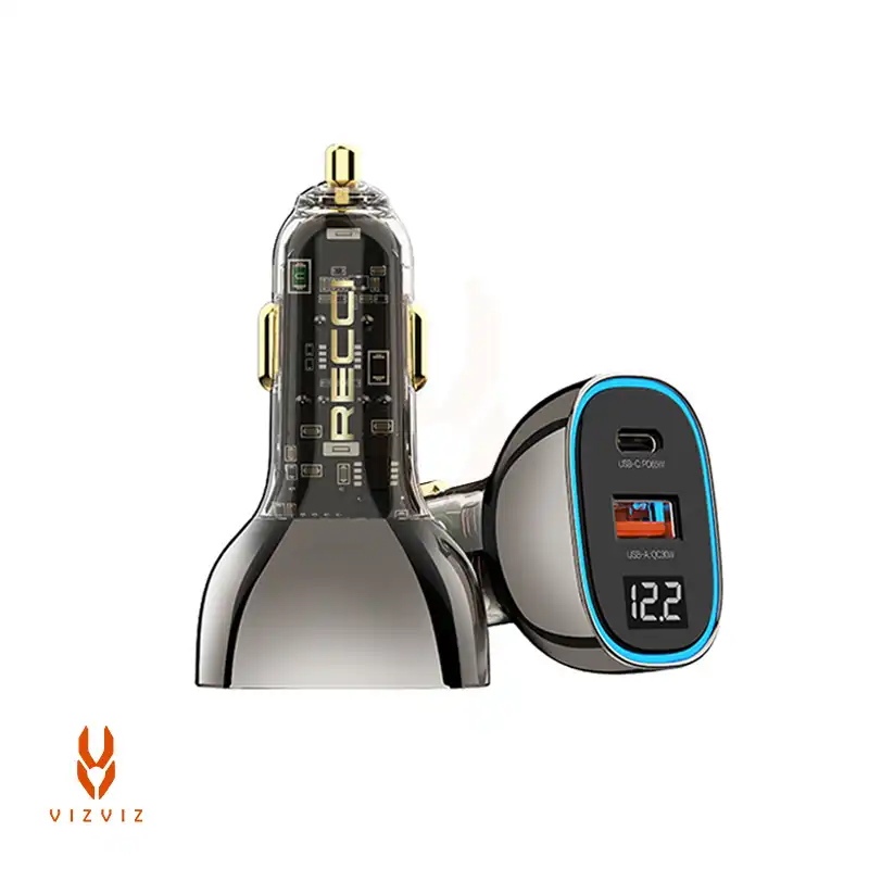 شارژر فندکی شارژ سریع 2 پورت رسی مدل Recci RCC-N21