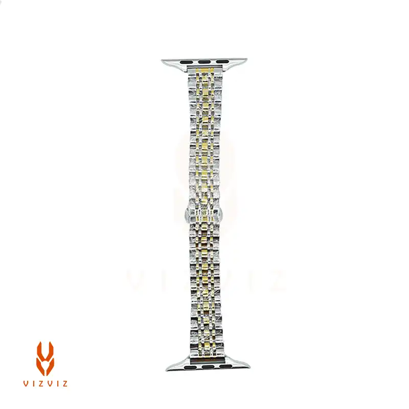 بند اپل واچ فلزی مدل Rolex 7 Bead Women